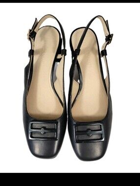 Liverpool Los Angeles Getty Black Block Heel Sligback Pumps Size 7.5M EUC City